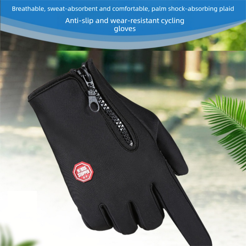 Purple M size Winter Outdoor Cycling Gloves - Touch Screen Compatible view 2