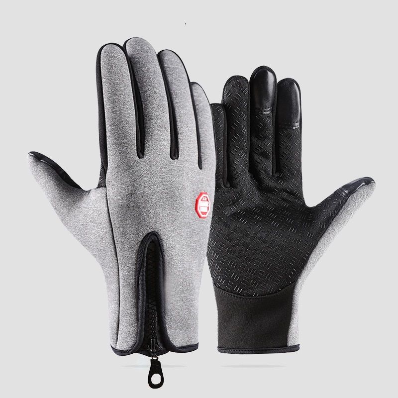 Grey XL size Winter Outdoor Cycling Gloves - Touch Screen Compatible Windproof