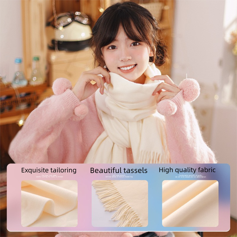 White Winter Scarf Gift Box Set for Women （Earmuffs view 3