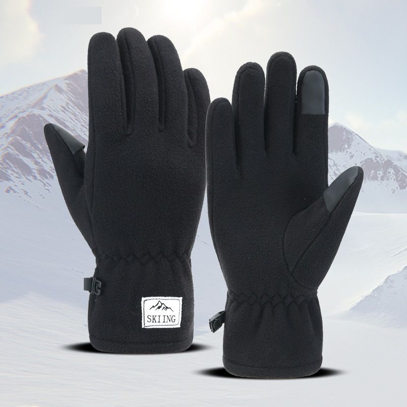 Black Winter Thermal Touchscreen Gloves - Outdoor Cycling Skiing Driving