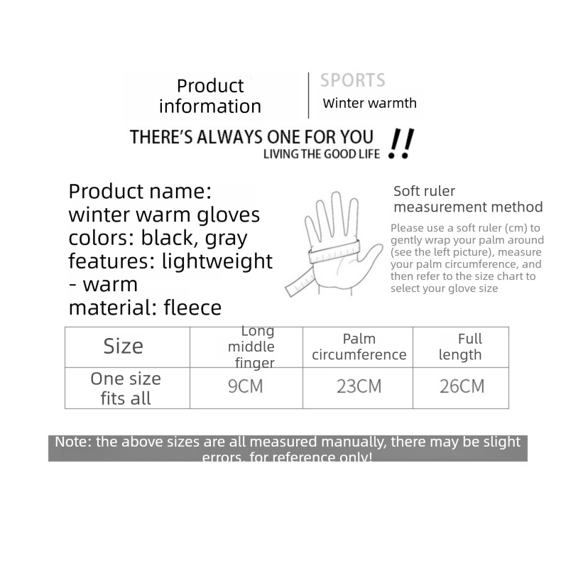 Black Winter Thermal Touchscreen Gloves - Outdoor Cycling Skiing Driving view 7