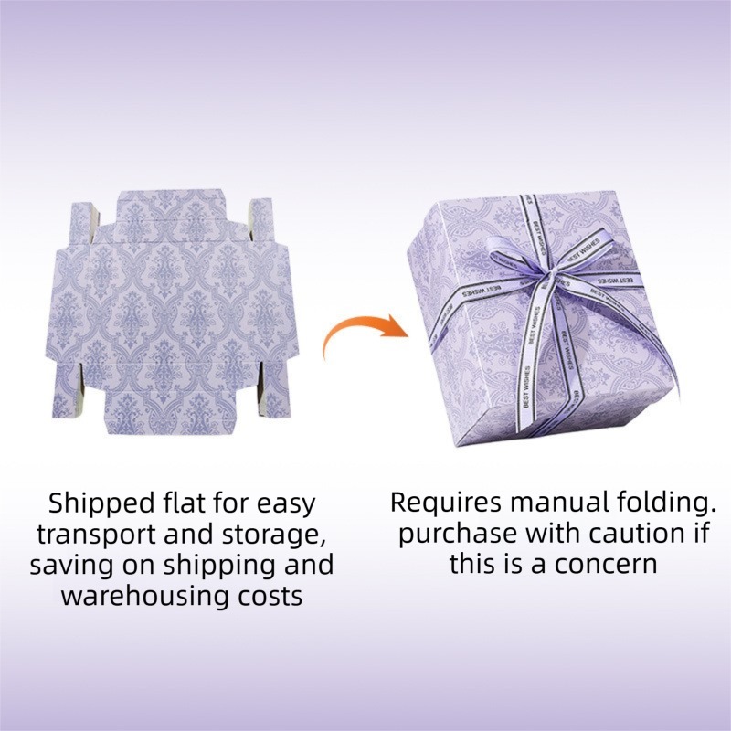 3 piece medium size Purple Gift Box Set with Gift Bag & Raffia Fill - Premium view 6