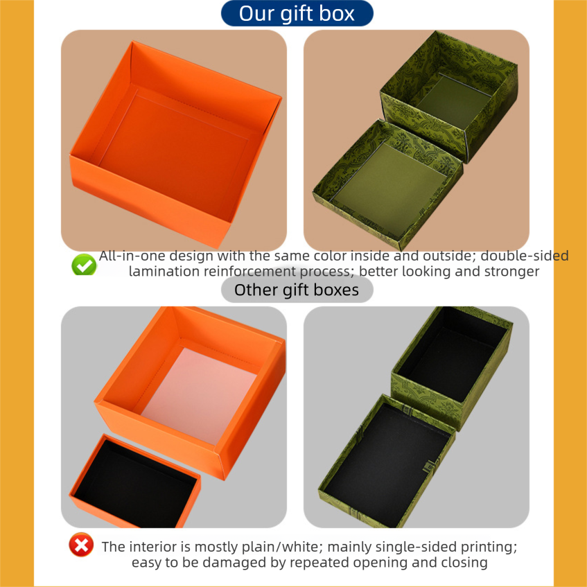 3 piece medium size Green Gift Box Set with Gift Bag & Raffia Fill - Premium view 4