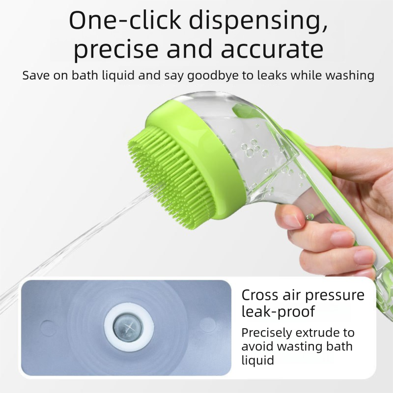 Blue Pet Silicone Bath Brush with Shampoo Dispenser - Leak-Proof One-Touch view 5
