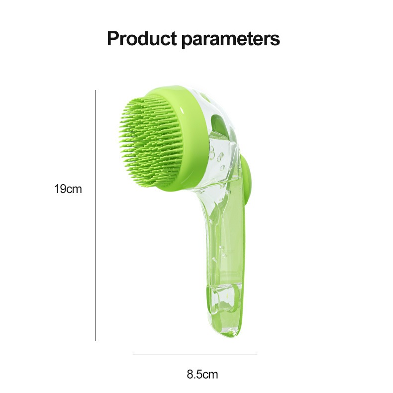 Blue Pet Silicone Bath Brush with Shampoo Dispenser - Leak-Proof One-Touch view 7