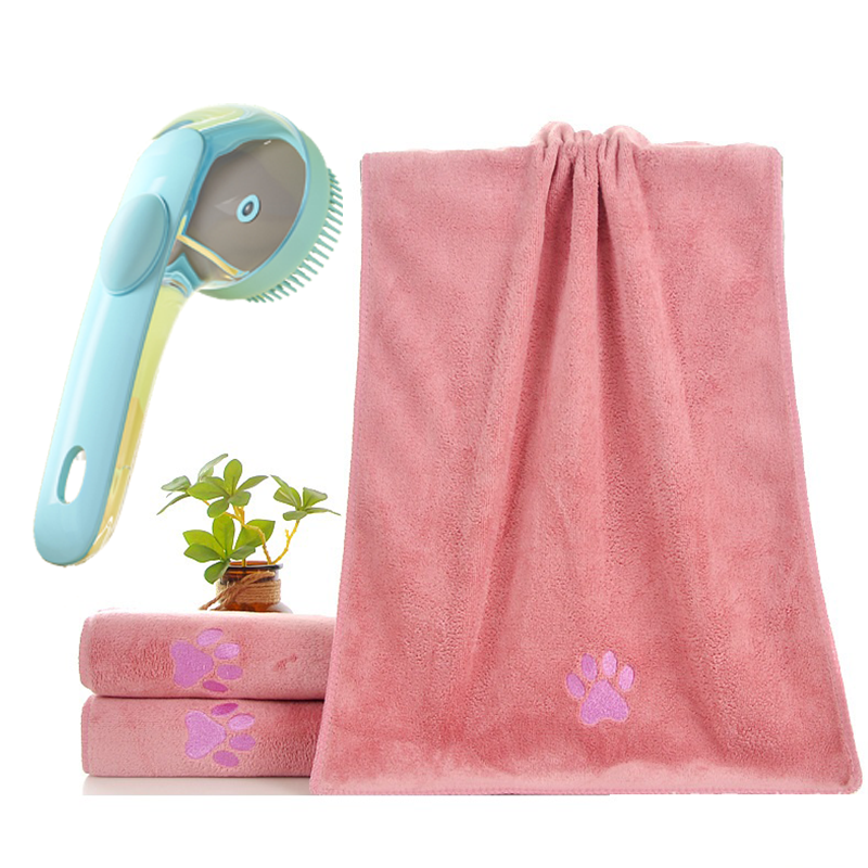 2-Piece Pet Cleaning Set - Blue Silicone Bath Brush with Liquid Dispenser and