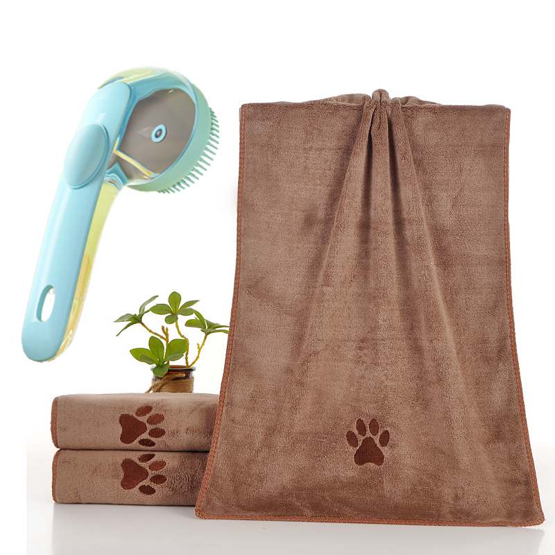 2-Piece Pet Cleaning Set - Blue Silicone Bath Brush with Liquid Dispenser and
