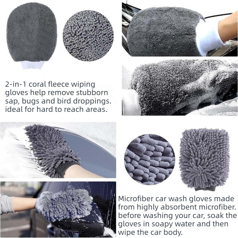 10 Piece Car Cleaning Kit Set - Microfibre Car Wash Accessories Dust Duster view 3