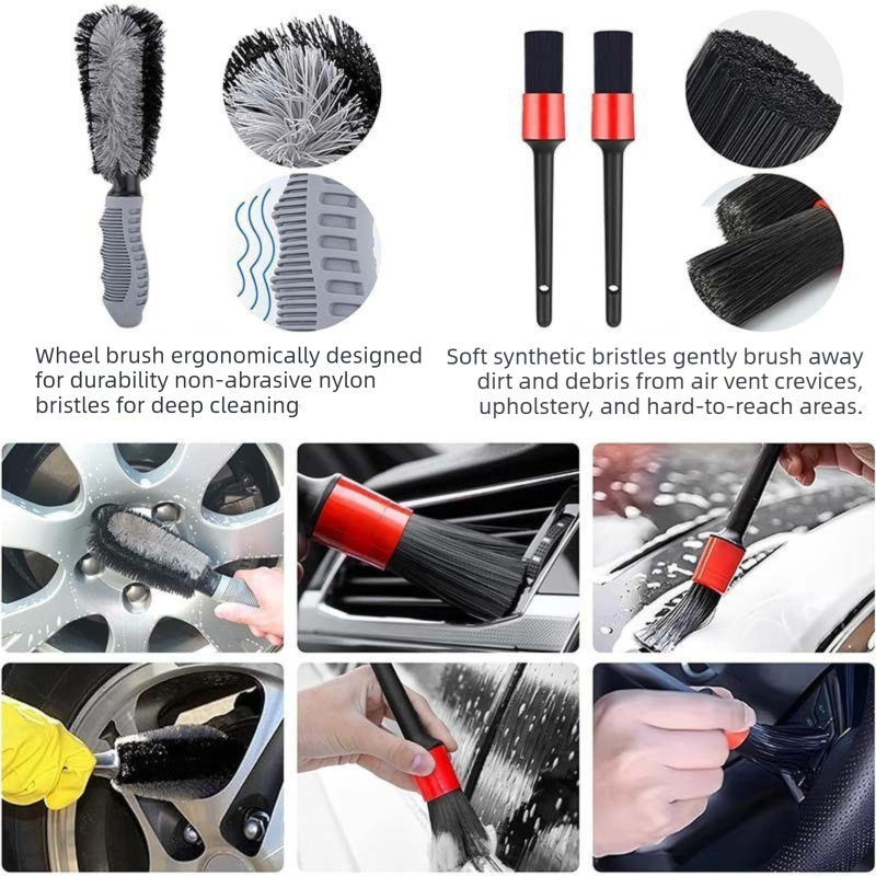 11-Piece Car Wash and Detailing Kit - 9L Blue Collapsible Oxford Fabric Bucket view 5