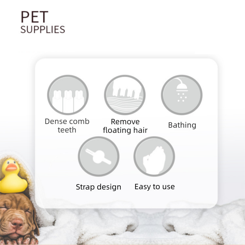 Orange Pet Bath Massage Brush Soft TPR Grooming Brush for Dogs and Cats view 3