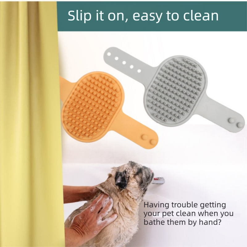 Pink Pet Bath Massage Brush Soft TPR Grooming Brush for Dogs and Cats view 11
