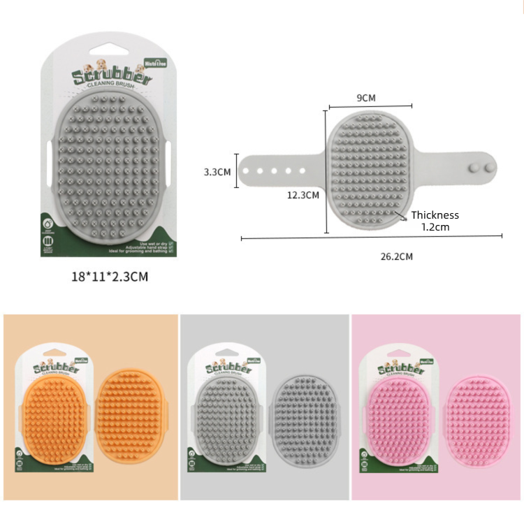 Blue Pet Bath Massage Brush Soft TPR Grooming Brush for Dogs and Cats view 4
