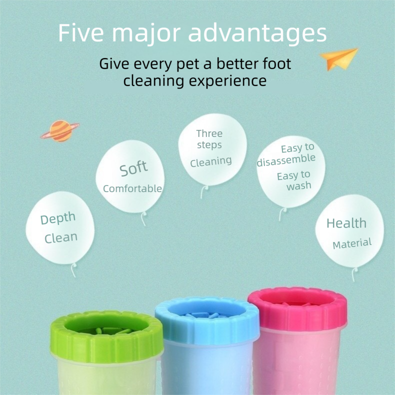 Blue small size Pet Paw Cleaner Cup Portable Dog Paw Washer with Soft Silicone view 10