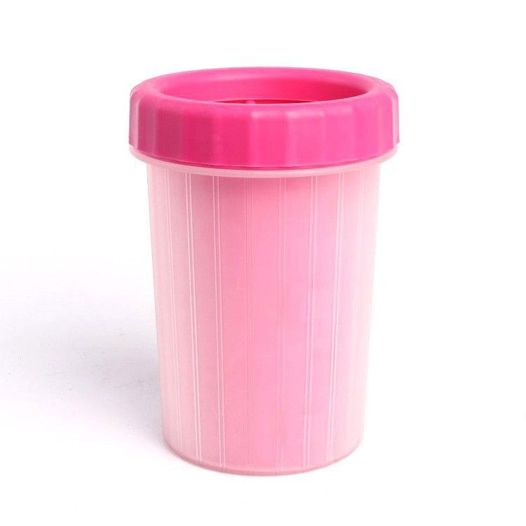 Pink small size Pet Paw Cleaner Cup Portable Dog Paw Washer with Soft Silicone