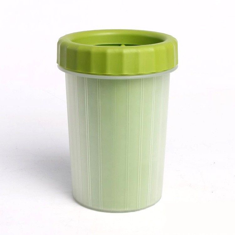 Green small size Pet Paw Cleaner Cup Portable Dog Paw Washer with Soft