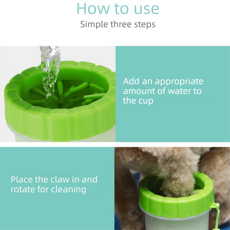 Green small size Pet Paw Cleaner Cup Portable Dog Paw Washer with Soft view 8