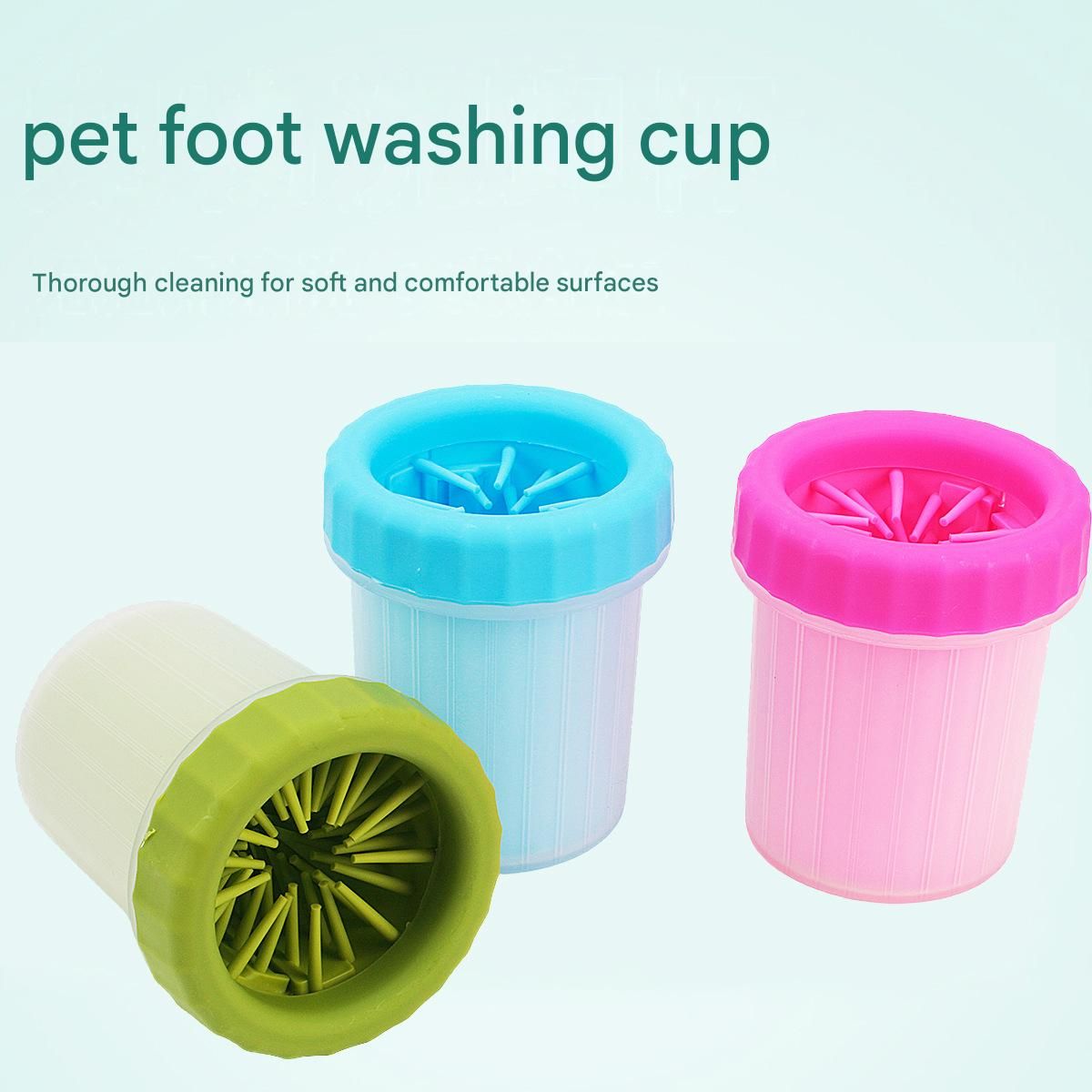 Green big size Pet Paw Cleaner Cup Portable Dog Paw Washer with Soft Silicone view 2
