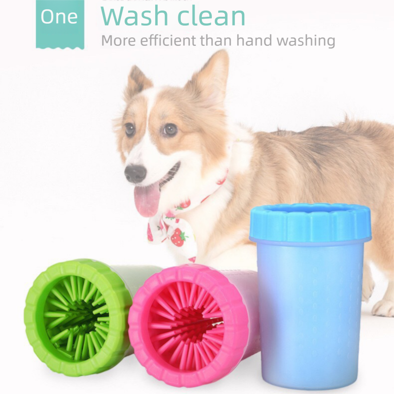 Green big size Pet Paw Cleaner Cup Portable Dog Paw Washer with Soft Silicone view 3