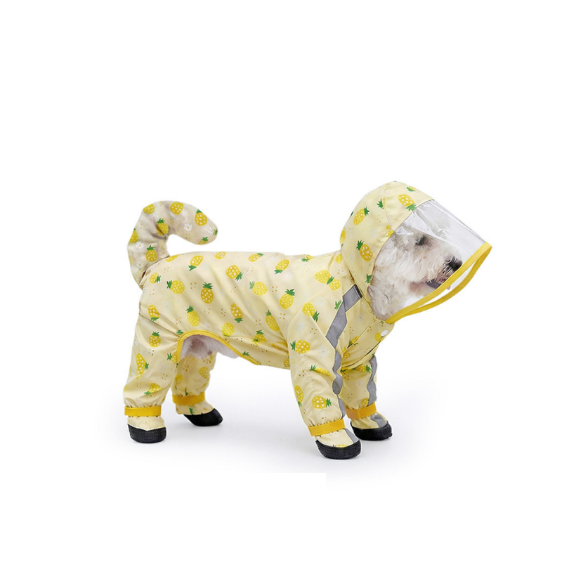 3-piece Dog Rainy Day Care Set with Yellow L size Waterproof Raincoat view 6