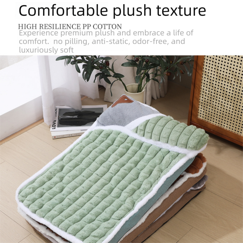 Grey XL size Luxury Plush Pet Sleeping Mat view 5