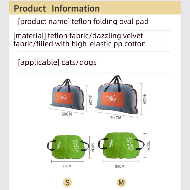 Blue S size Portable Foldable Pet Bed Mat – Waterproof Travel Dog Bed and Cat view 7