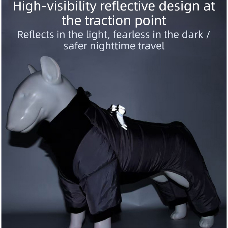 Grey S size Winter Dog Jumpsuit Coat – Waterproof Four-Leg Pet Jacket with view 9