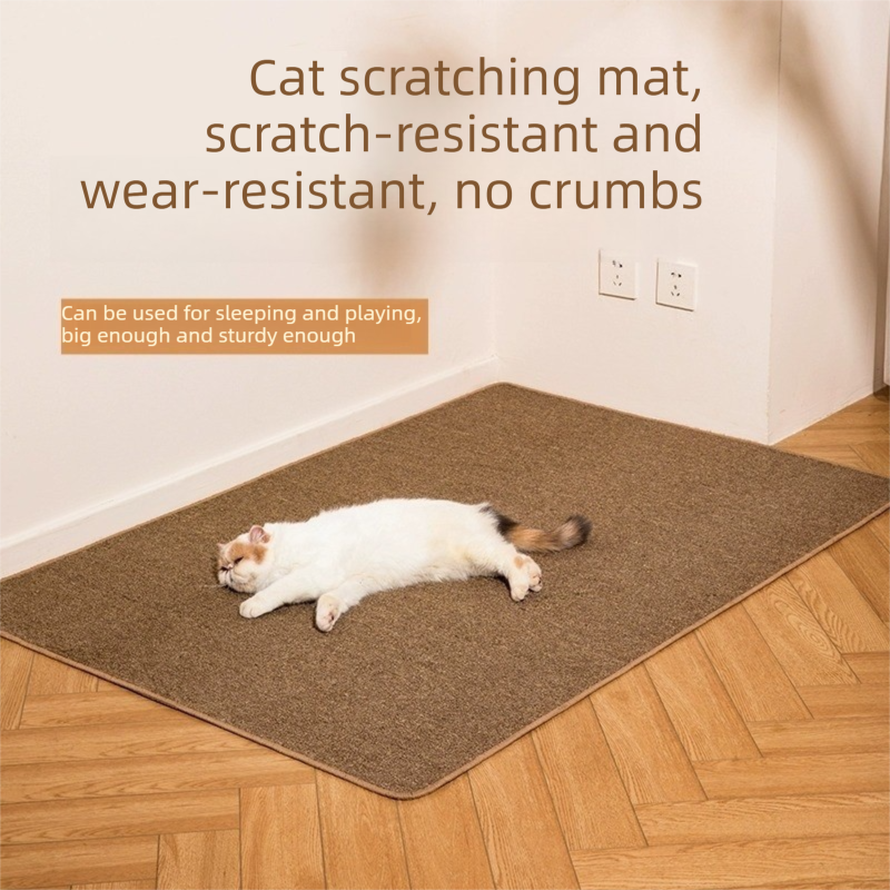 Brown S size 40*60cm Soft Cat Scratching Mat & Lounge Bed – Durable Furniture view 2