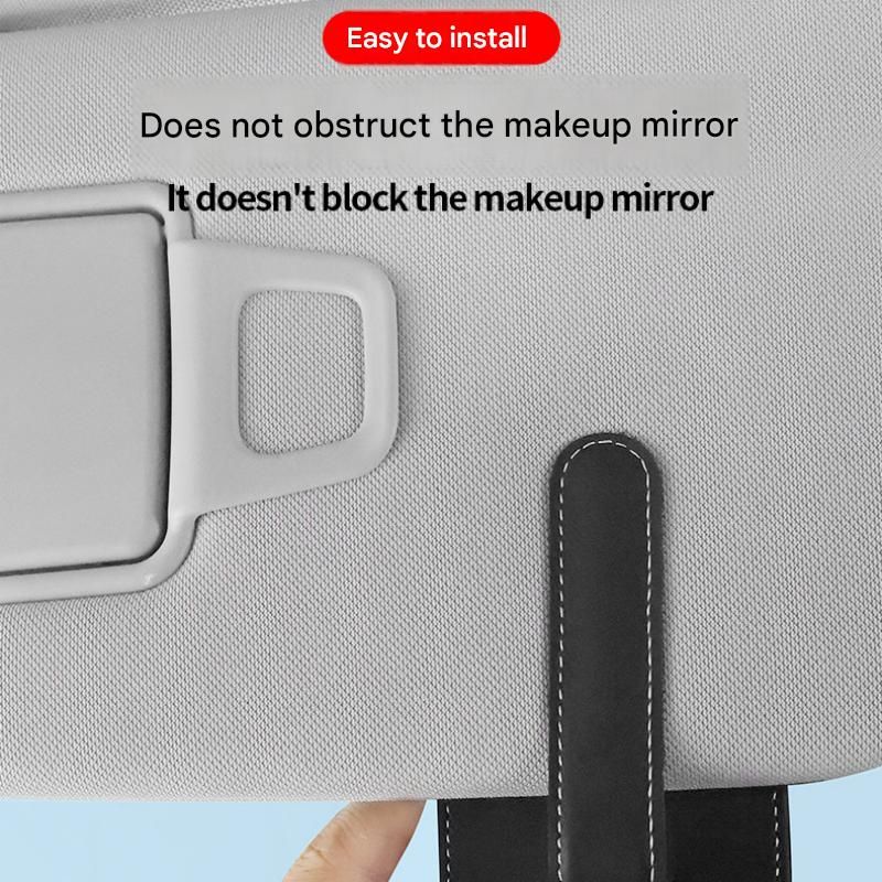 Black Car Sun Visor Eyeglasses Holder Magnetic Glasses Clip with Card Storage view 6