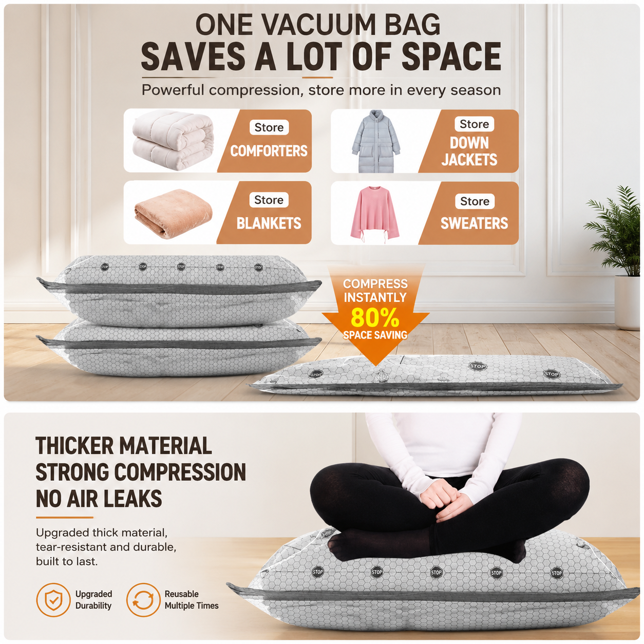 18-piece Travel Vacuum Storage Bags Set for Clothes and Bedding view 6