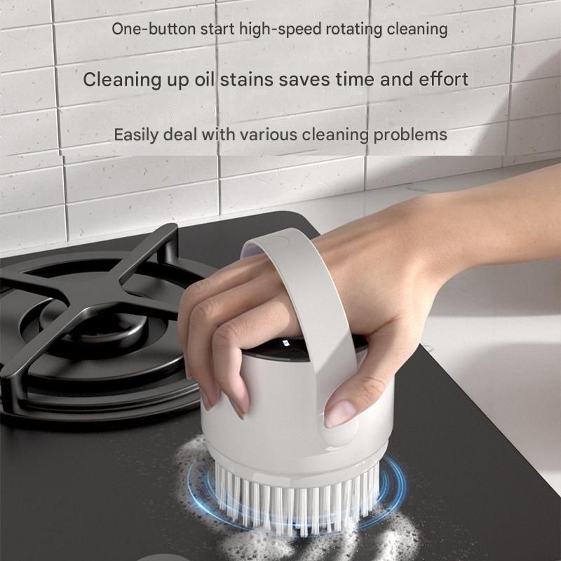 4-piece Green Electric Spin Scrubber Cordless Cleaning Brush（Includes three view 4