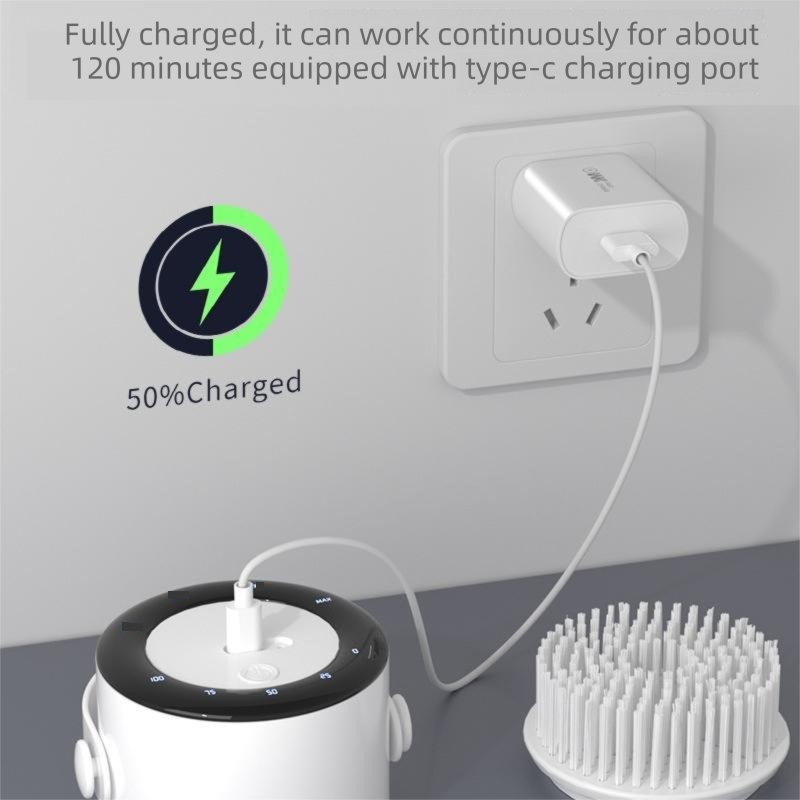 4-piece Green Electric Spin Scrubber Cordless Cleaning Brush（Includes three view 10