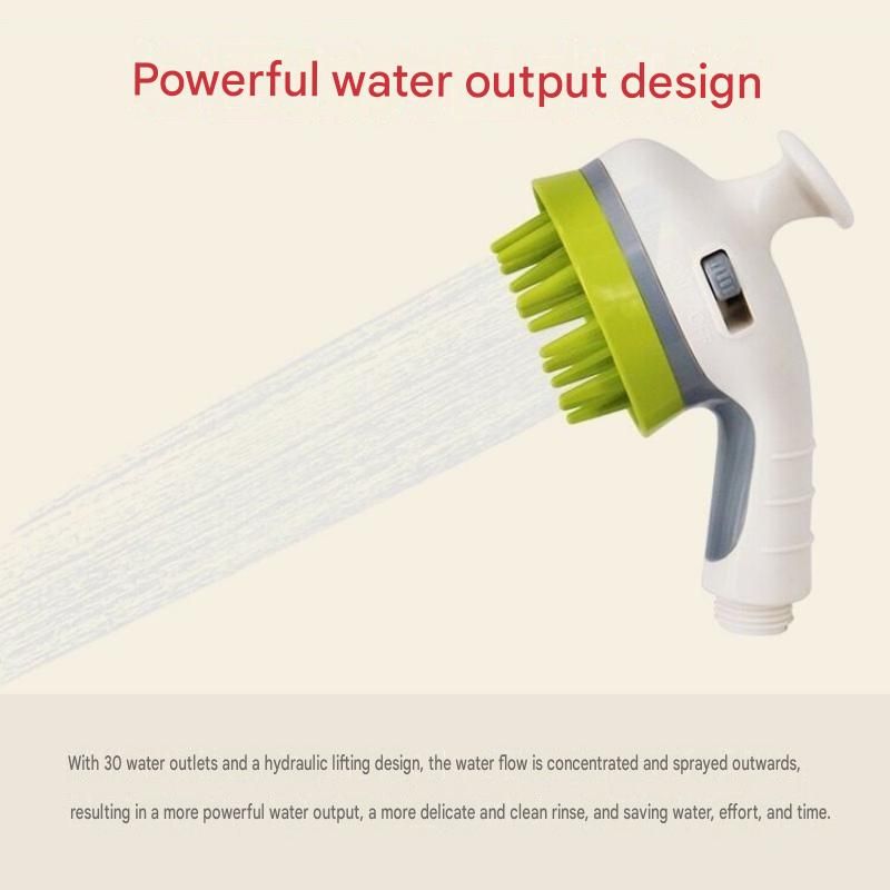 White Pet Bathing Shower Sprayer Brush with Water Control Switch Control Dog view 9