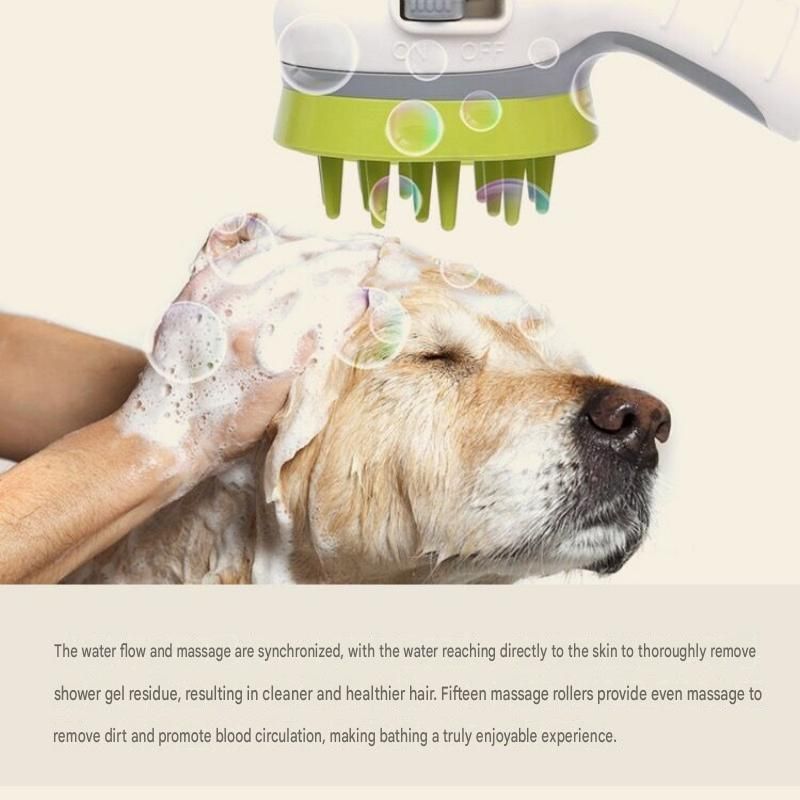 Orange Pet Bathing Shower Sprayer Brush with Water Control Switch Control Dog view 8