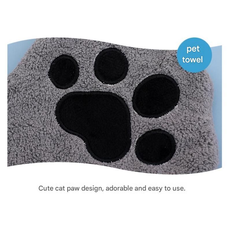 2-piece Grey Quick-drying pet grooming glove towel view 8