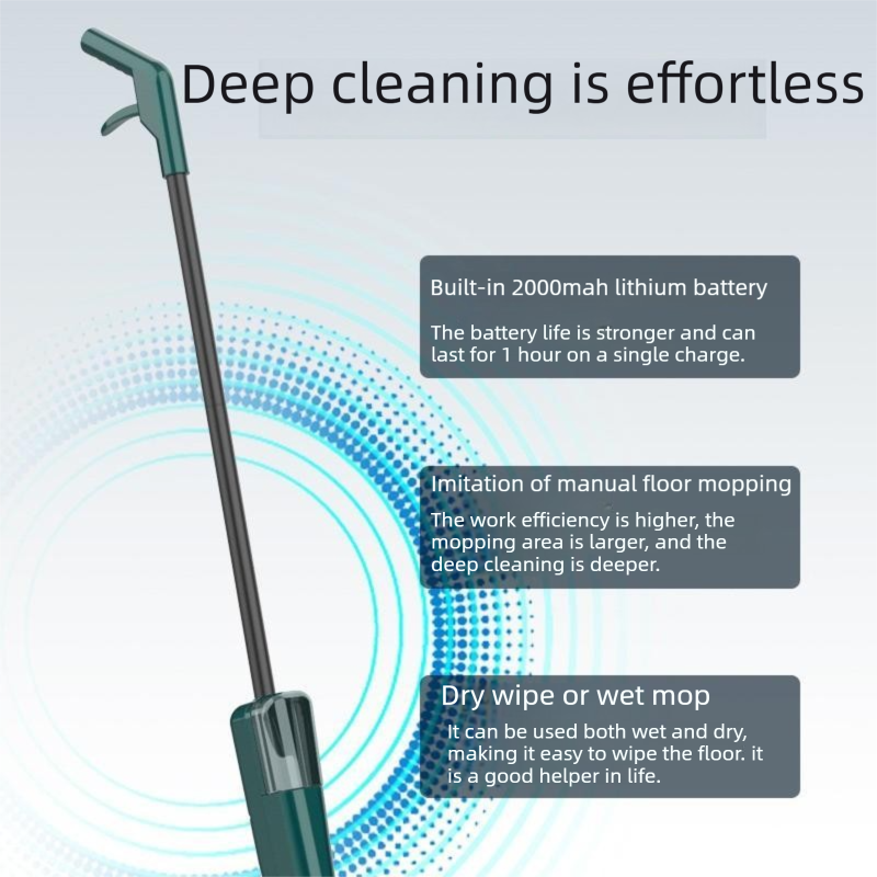 S5 White Cordless Electric Spin Mop with Spray Function USB Rechargeable Floor view 5