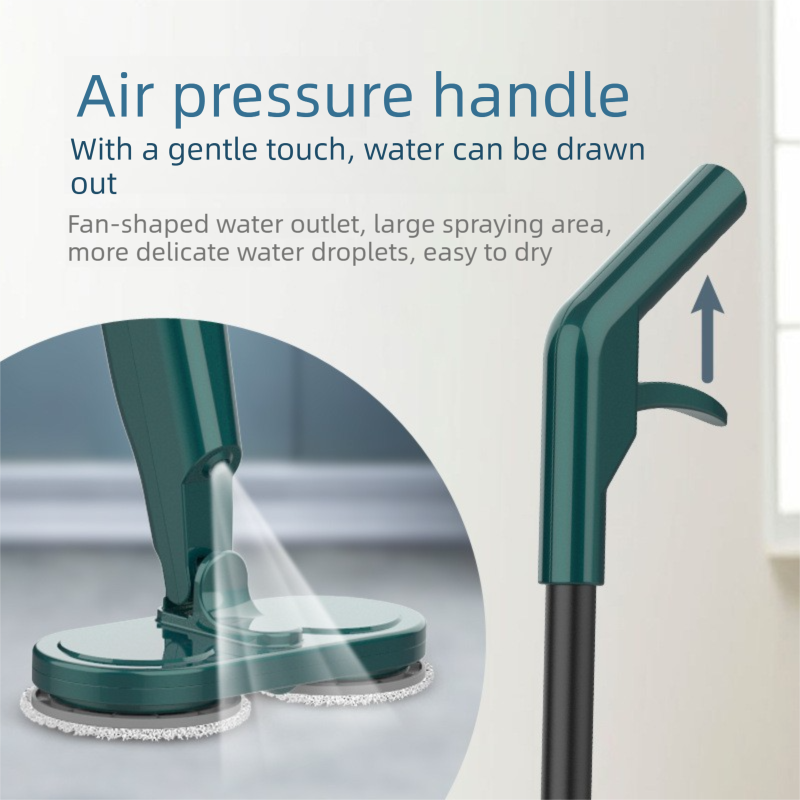 S5 Green Cordless Electric Spin Mop with Spray Function USB Rechargeable Floor view 3