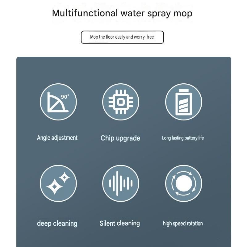 S5 Green Cordless Electric Spin Mop with Spray Function USB Rechargeable Floor view 4