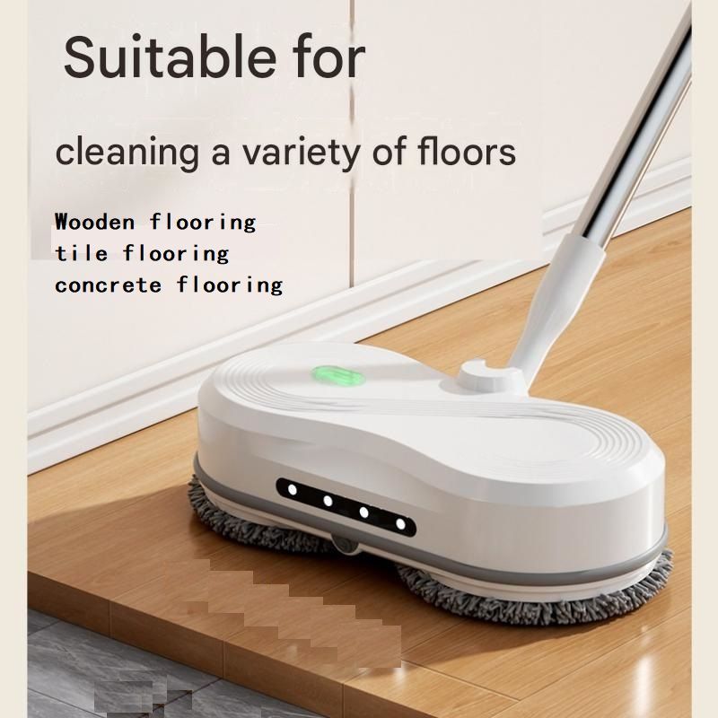 White Cordless Electric Spray Mop with LED Light Adjustable Handle Wireless view 6