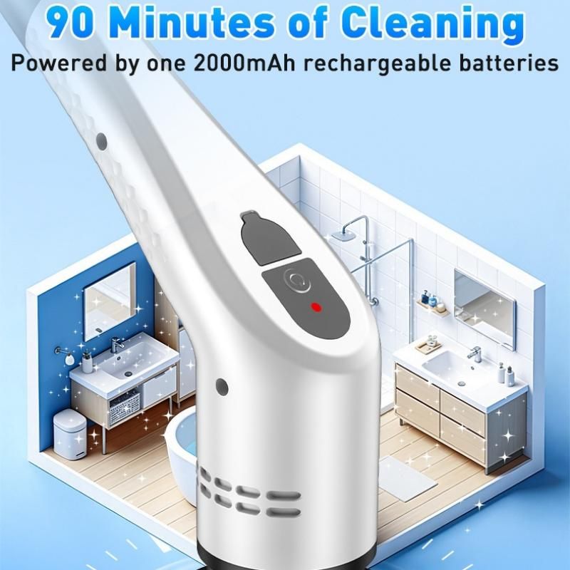 Black 9 piece replaceable cleaning brush heads Electric Spin Scrubber with view 6