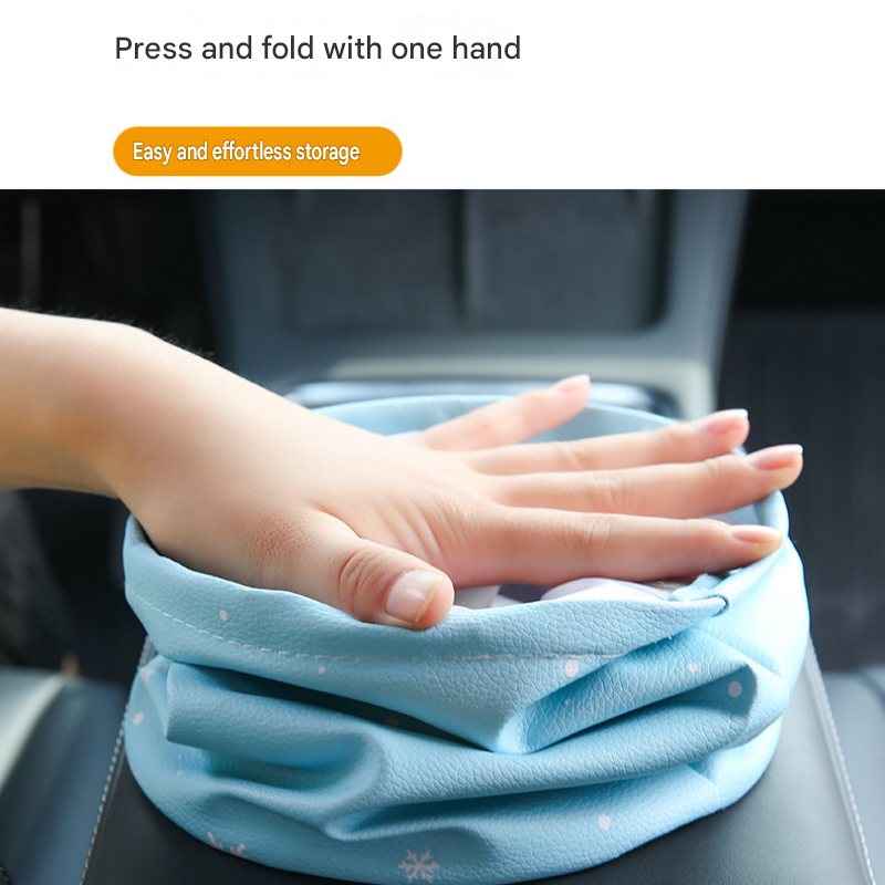 Black Car Trash Can - Foldable Dual-Layer Waterproof Car Garbage Bin view 7