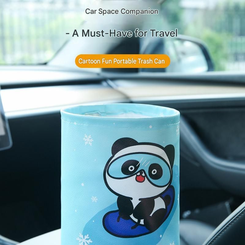 Space rabbit pattern Car Trash Can - Foldable Dual-Layer Waterproof Car view 2