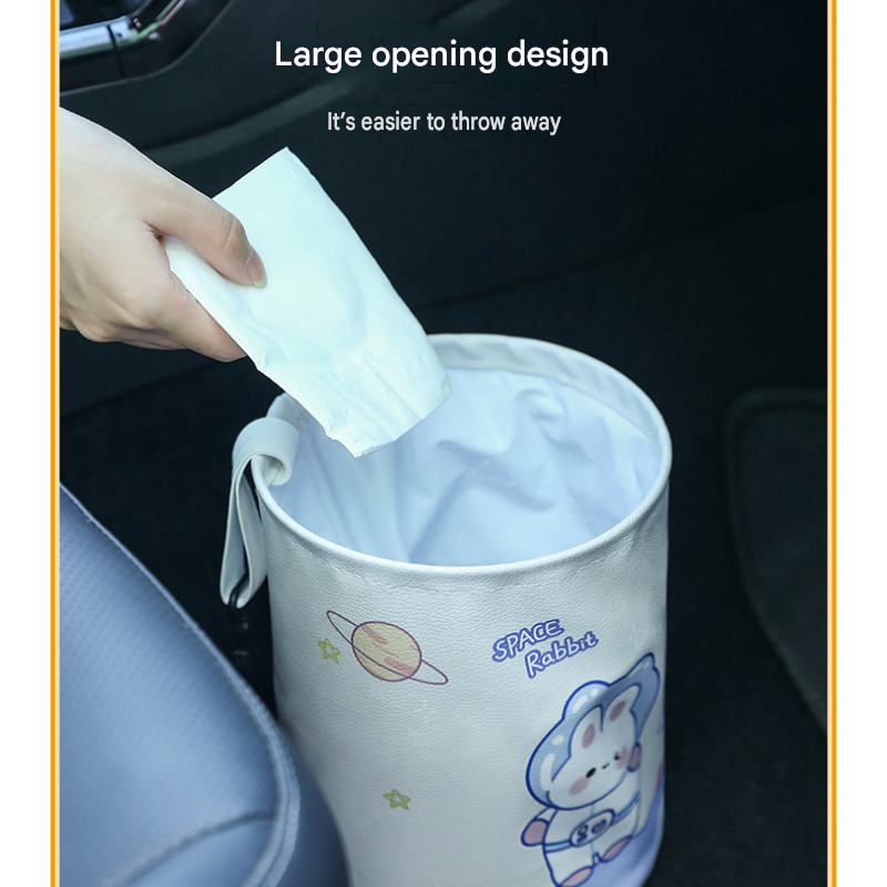 Space rabbit pattern Car Trash Can - Foldable Dual-Layer Waterproof Car view 9