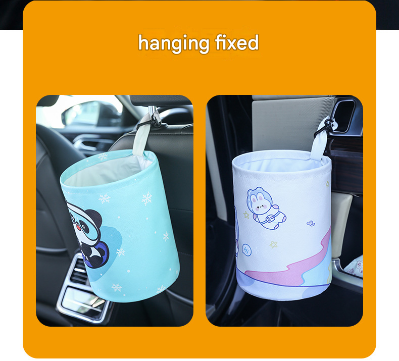 Space rabbit pattern Car Trash Can - Foldable Dual-Layer Waterproof Car view 13