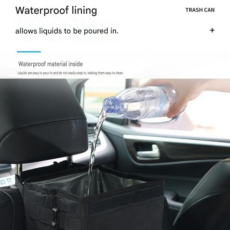 Black small size 15*17*25cm Car Trash Bin with Oxford Cloth Construction view 7
