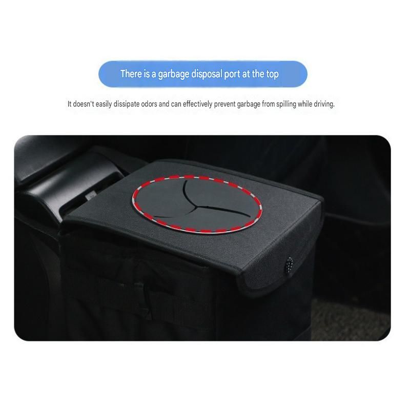 Black small size 15*17*25cm Car Trash Bin with Oxford Cloth Construction view 8