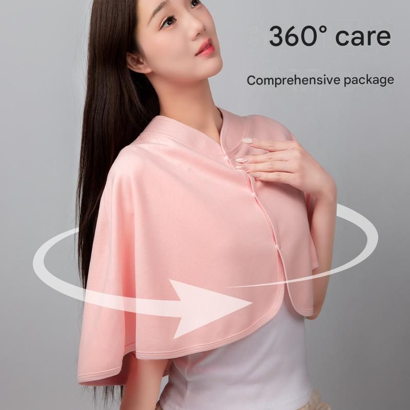 Beige Maternity Nursing Shoulder Wrap Cape – Ultra Soft Sakura Fleece view 4