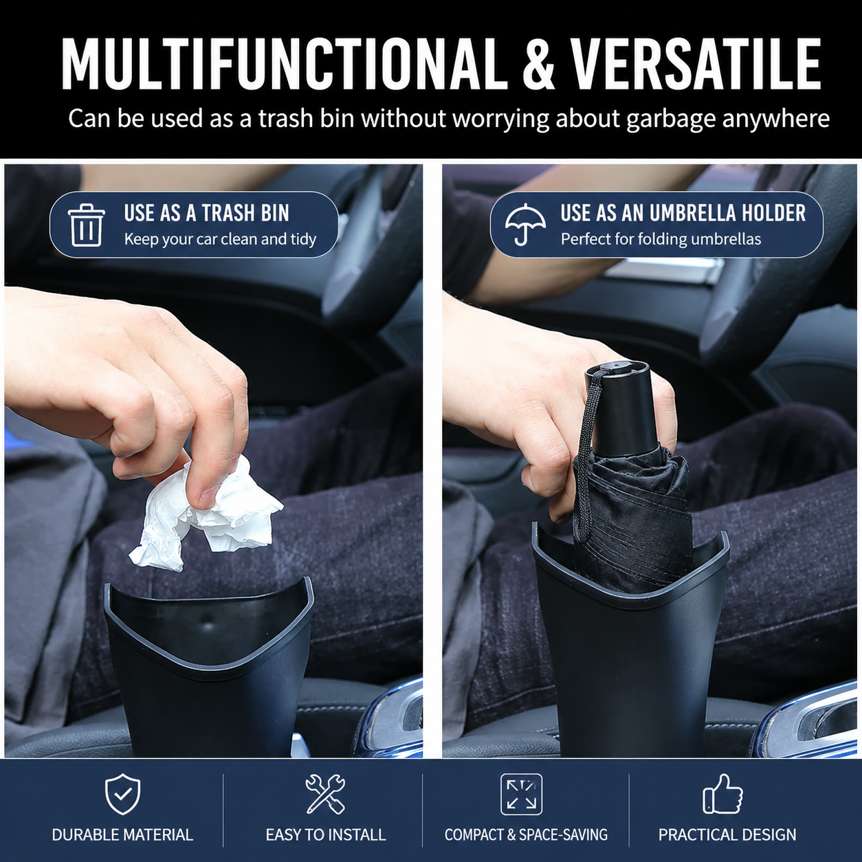 2 pcs Car interior essentials set-Silvery Car Air Vent Aroma Diffuser & Black view 3