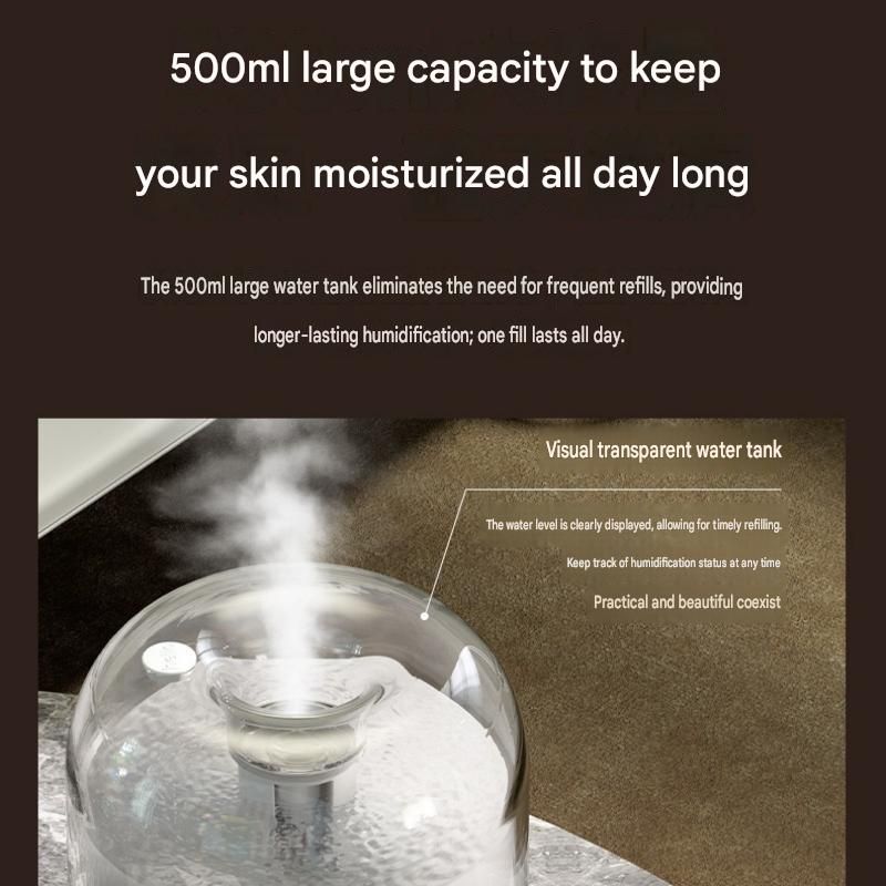 White 500ml Smart Ultrasonic Humidifier & Aroma Diffuser – USB Silent Air view 6