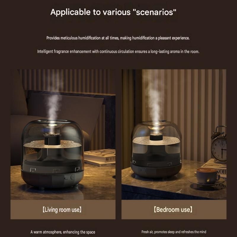 Black 500ml Smart Ultrasonic Humidifier & Aroma Diffuser – USB Silent Air view 9