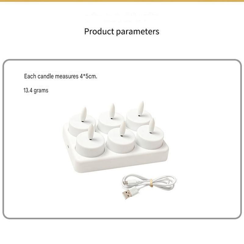 LED Rechargeable Flameless Candle Night Light Set (8 Units view 3